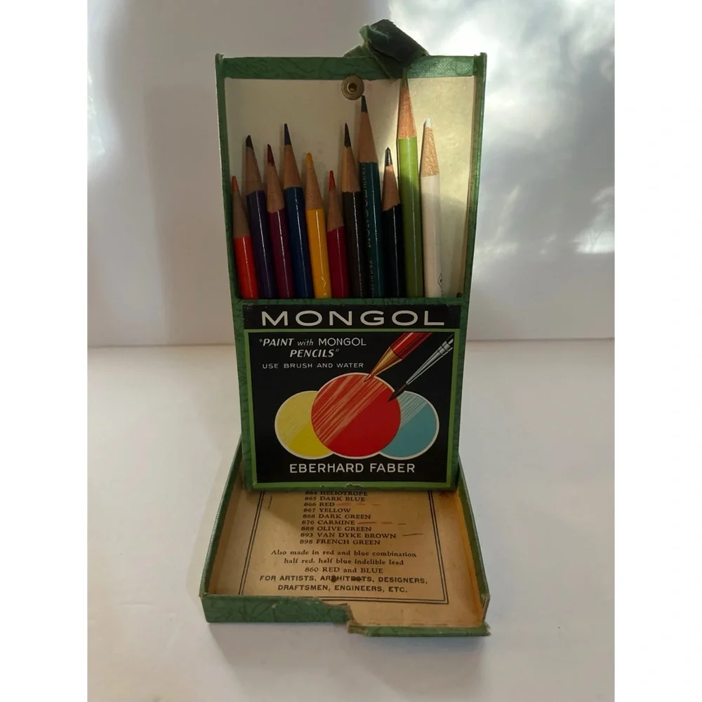 Vintage Mongol Colored Pencils Easel